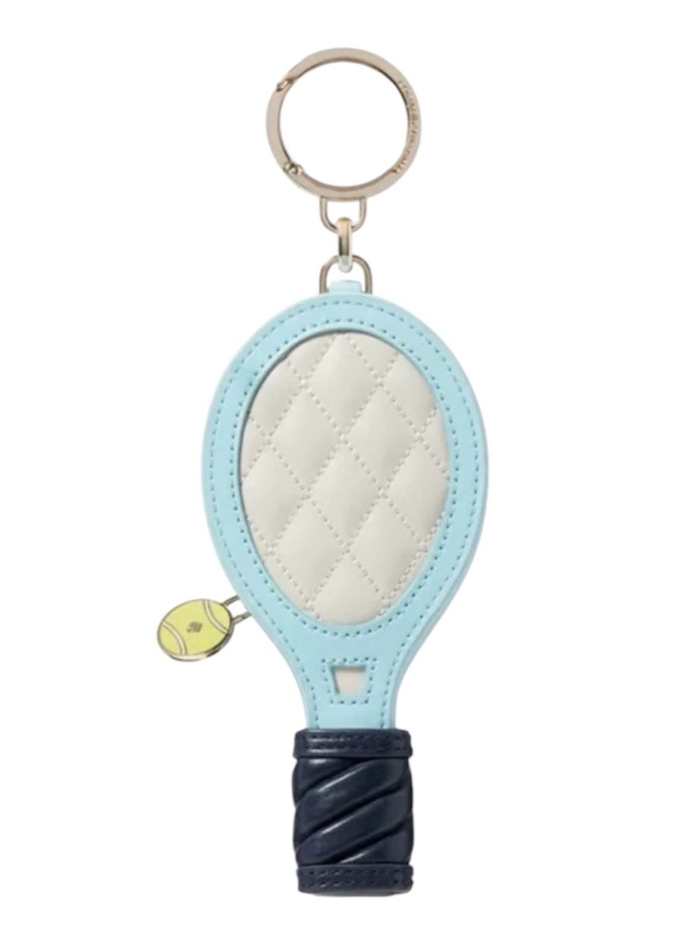 kate spade Light Blue, Cream & Navy Tennis Racket Keychain Card Holder